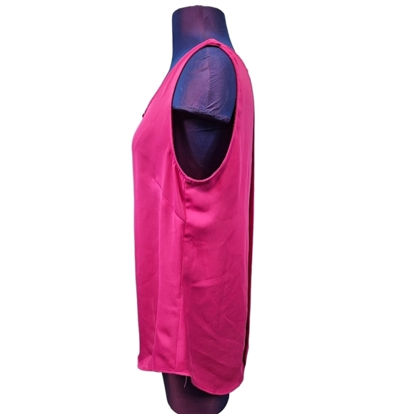 Laundry by Shelli Segal Hot Pink Sleeveless Chiffon Blouse Size‎ Medium Women - Picture 3 of 7